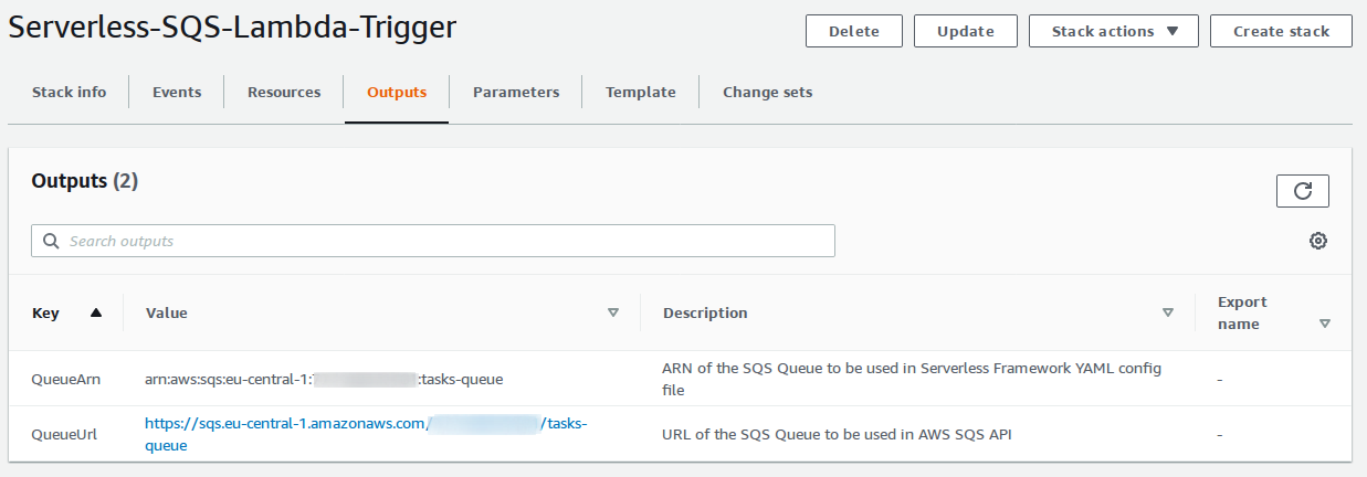 AWS Cloud Formation Output